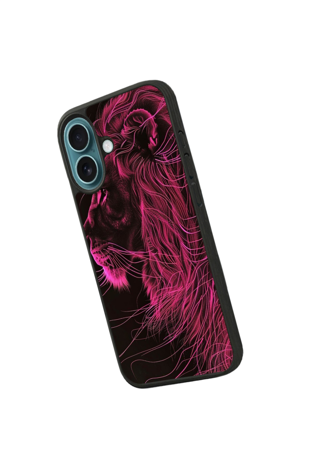 iPhone 16 Uyumlu Aslan Tasarımlı Glossy Premium Kılıf