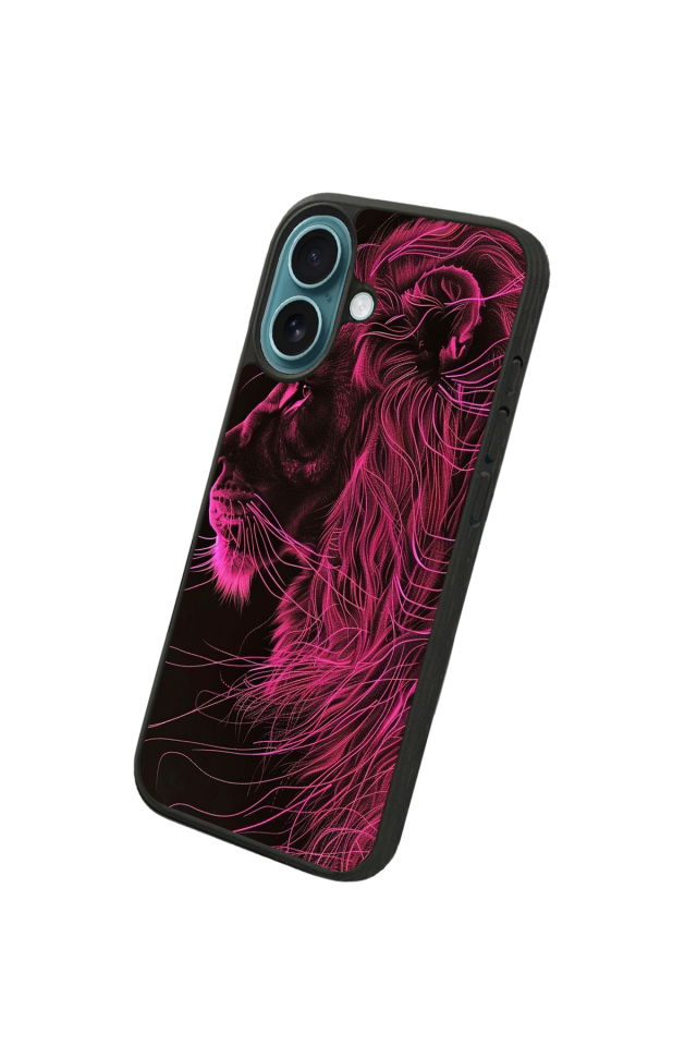iPhone 16 Uyumlu Aslan Tasarımlı Glossy Premium Kılıf