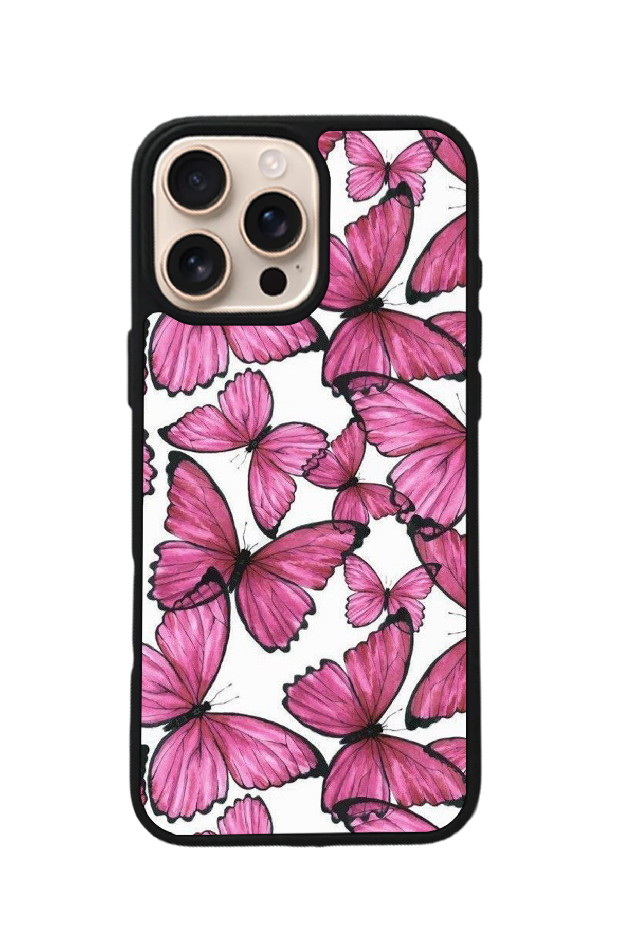 iPhone 15 Pro Uyumlu Kelebek Tasarımlı Glossy Premium Kılıf