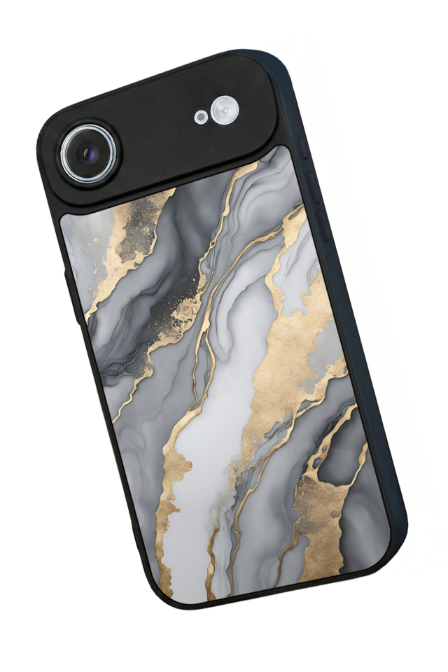 iPhone 17 Air Uyumlu Mermer Marble Tasarımlı Glossy Premium Kılıf
