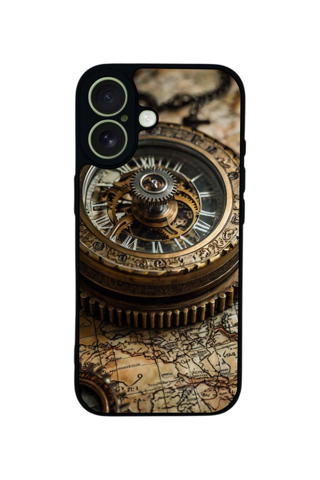 iPhone 17 Uyumlu Pusula Tasarımlı Glossy Premium Kılıf