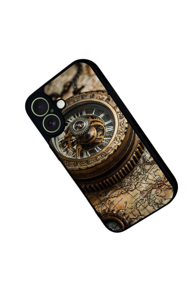 iPhone 17 Uyumlu Pusula Tasarımlı Glossy Premium Kılıf