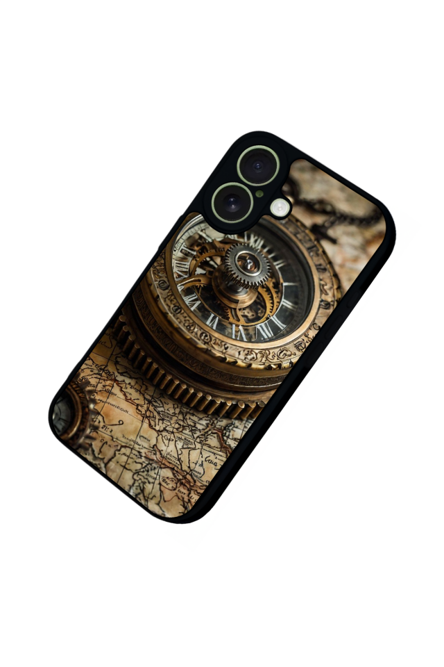 iPhone 17 Uyumlu Pusula Tasarımlı Glossy Premium Kılıf