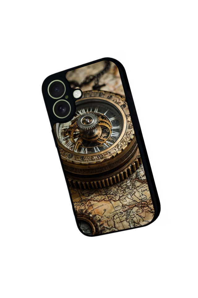 iPhone 17 Uyumlu Pusula Tasarımlı Glossy Premium Kılıf