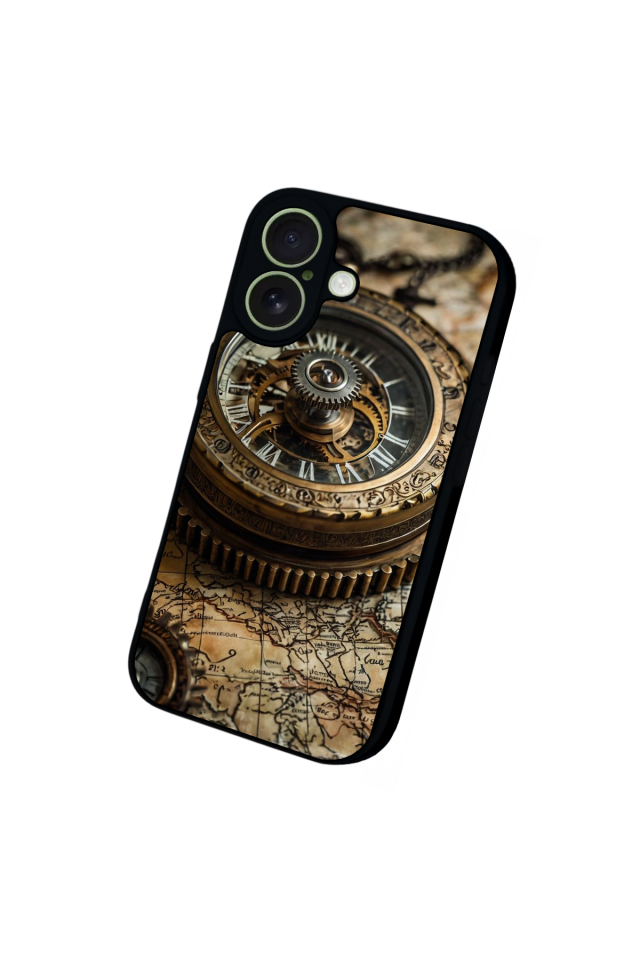 iPhone 17 Uyumlu Pusula Tasarımlı Glossy Premium Kılıf