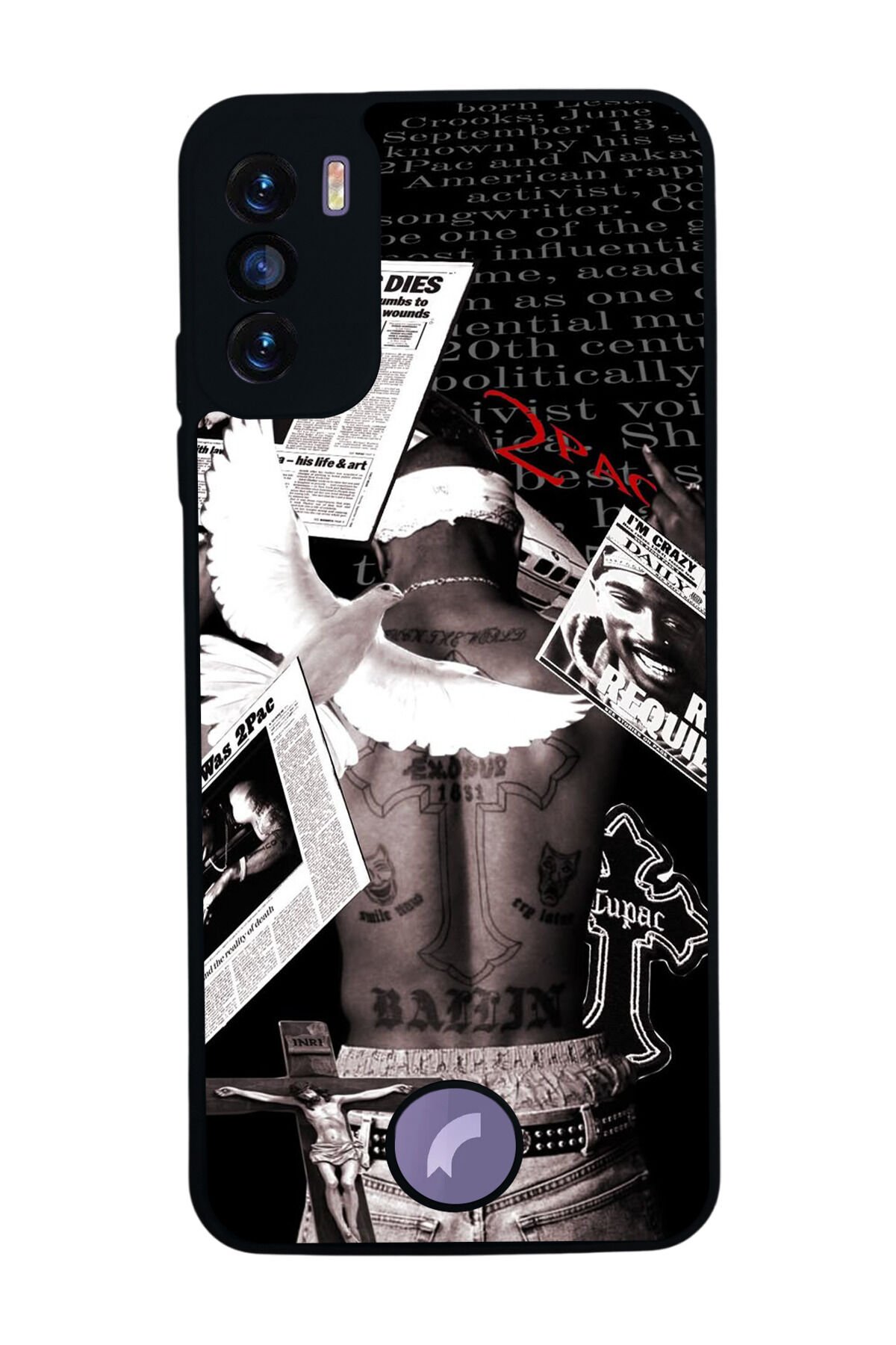 Reeder S19 Max Pro S Uyumlu Tupac Tasarımlı Glossy Premium Kılıf