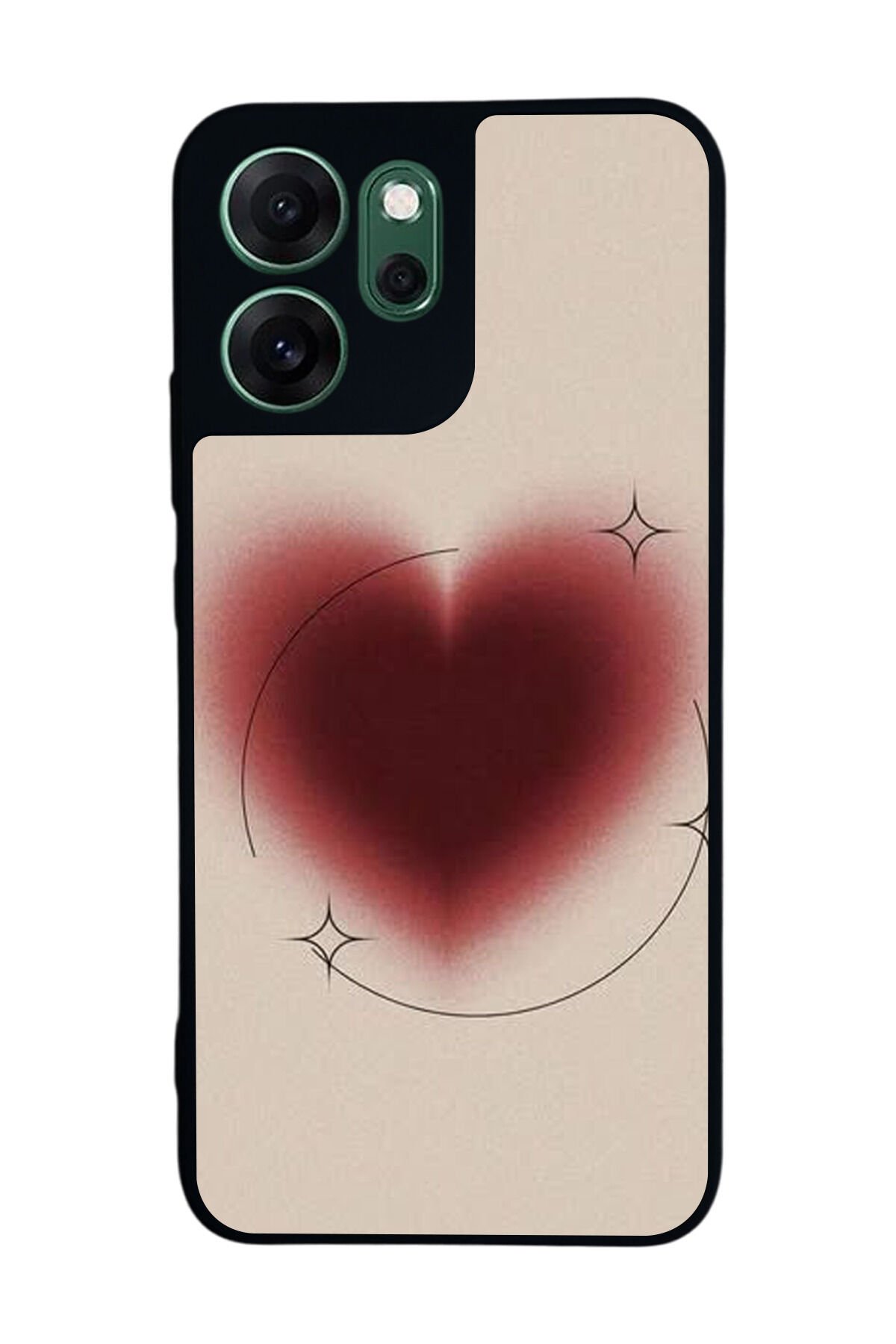 Oppo Reno 14F Uyumlu Kalp Love Tasarımlı Glossy Premium Kılıf
