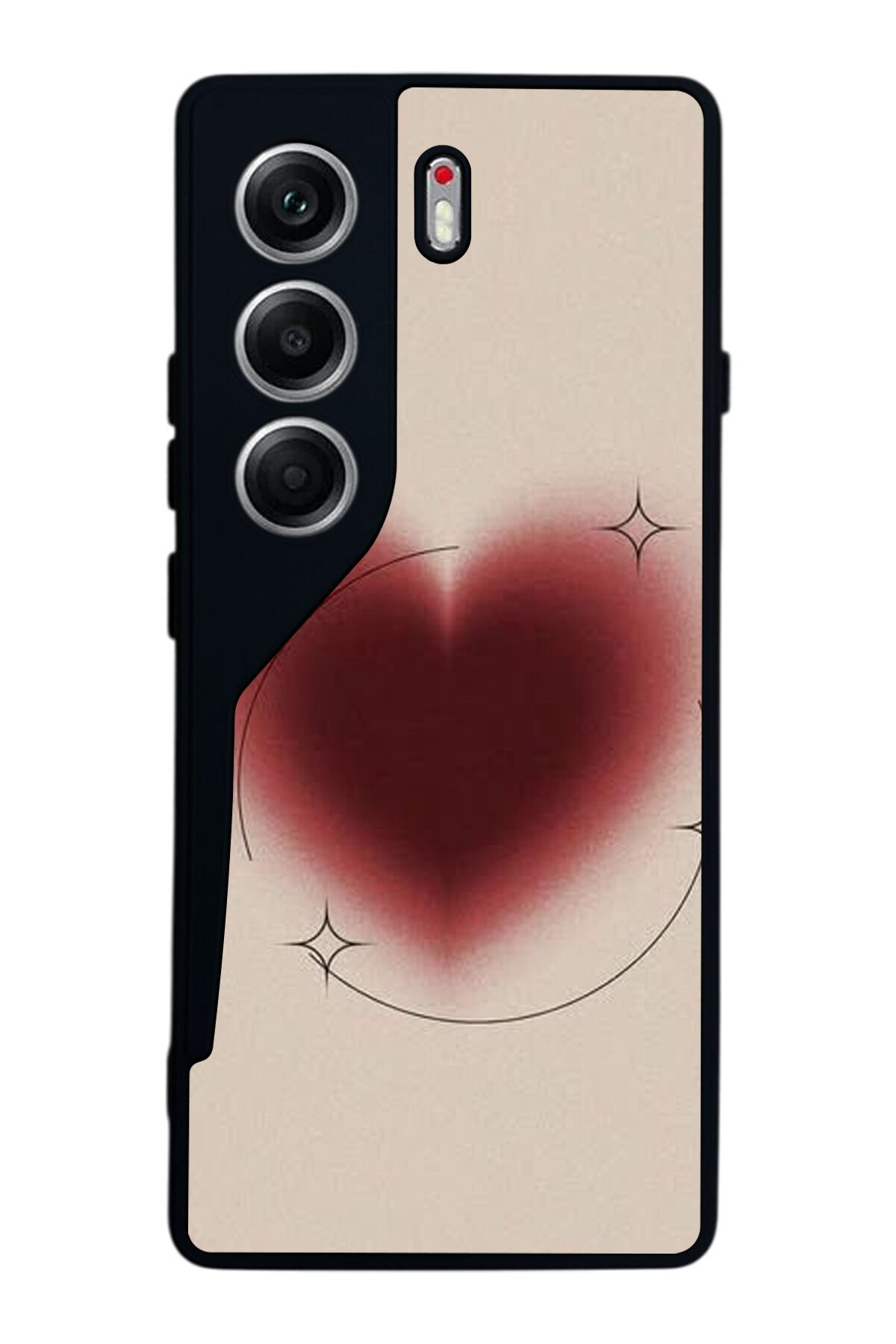 Tecno Camon 40 Uyumlu Kalp Love Tasarımlı Glossy Premium Kılıf