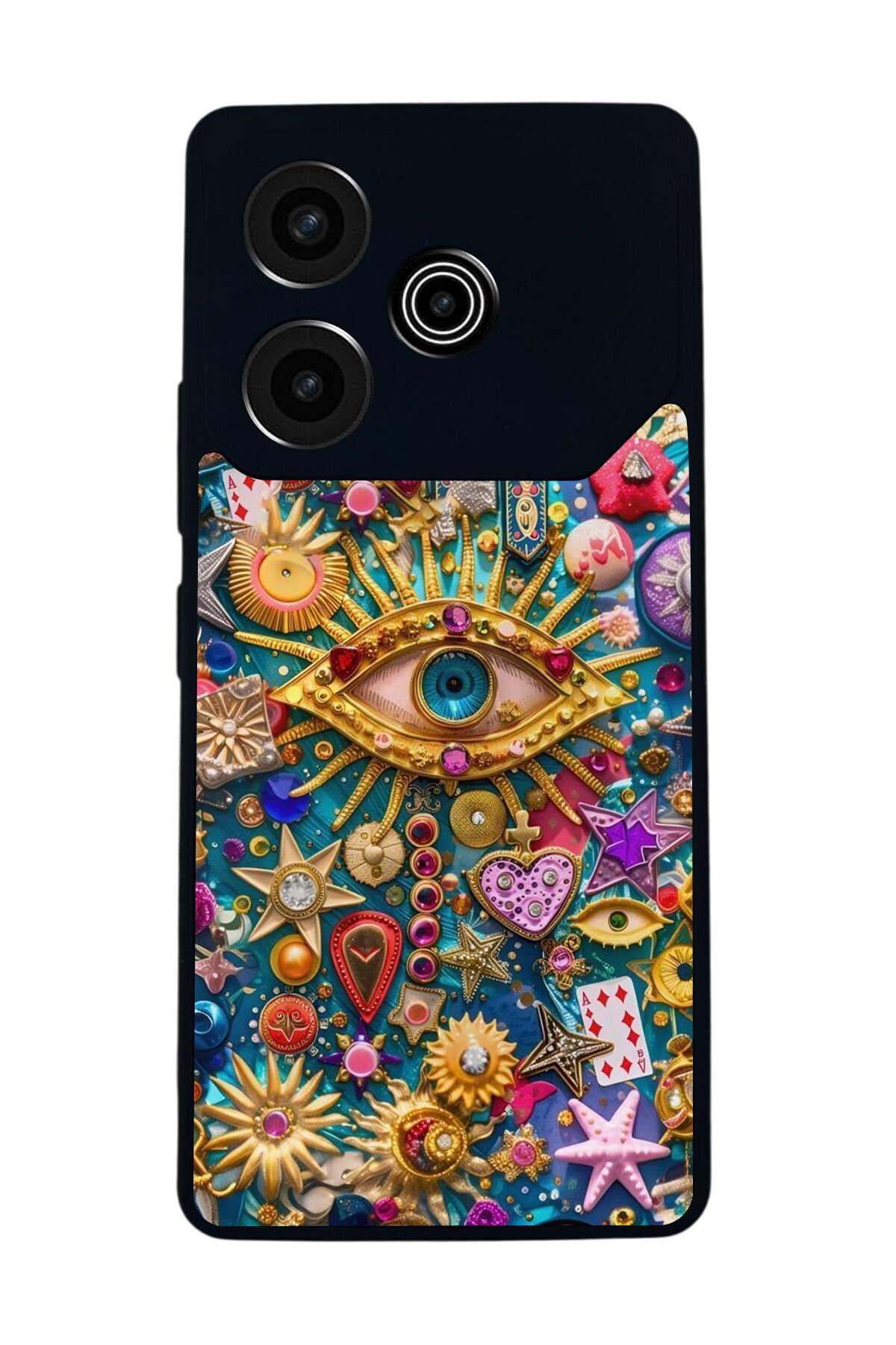 Tecno Pova 6 Uyumlu Göz Tasarımlı Glossy Premium Kılıf