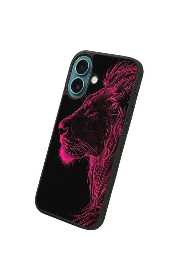 iPhone 16 Uyumlu Aslan Tasarımlı Glossy Premium Kılıf
