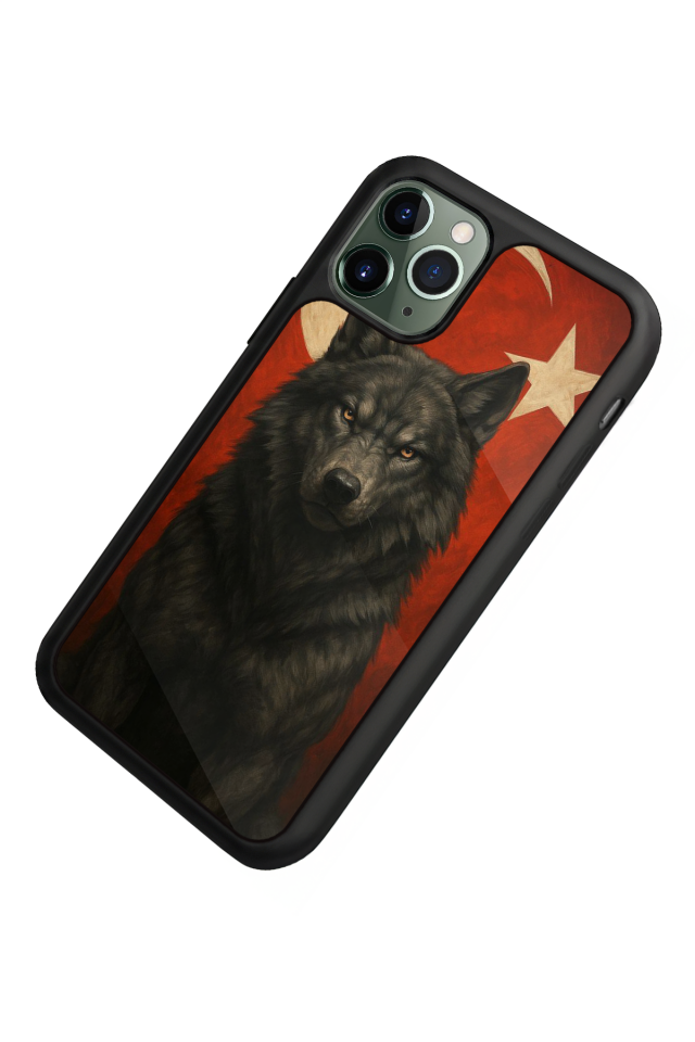 iPhone 11 Pro Uyumlu Bozkurt Tasarımlı Glossy Premium Kılıf