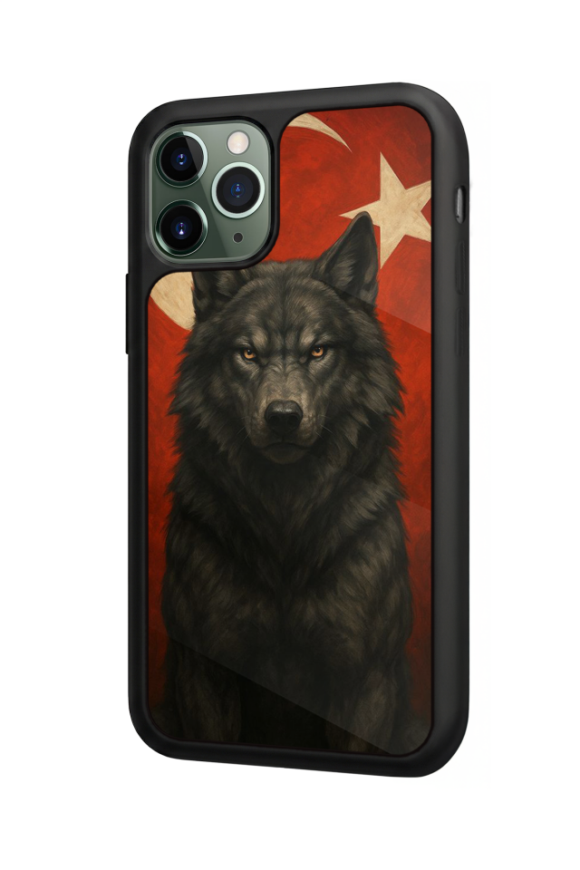 iPhone 11 Pro Uyumlu Bozkurt Tasarımlı Glossy Premium Kılıf