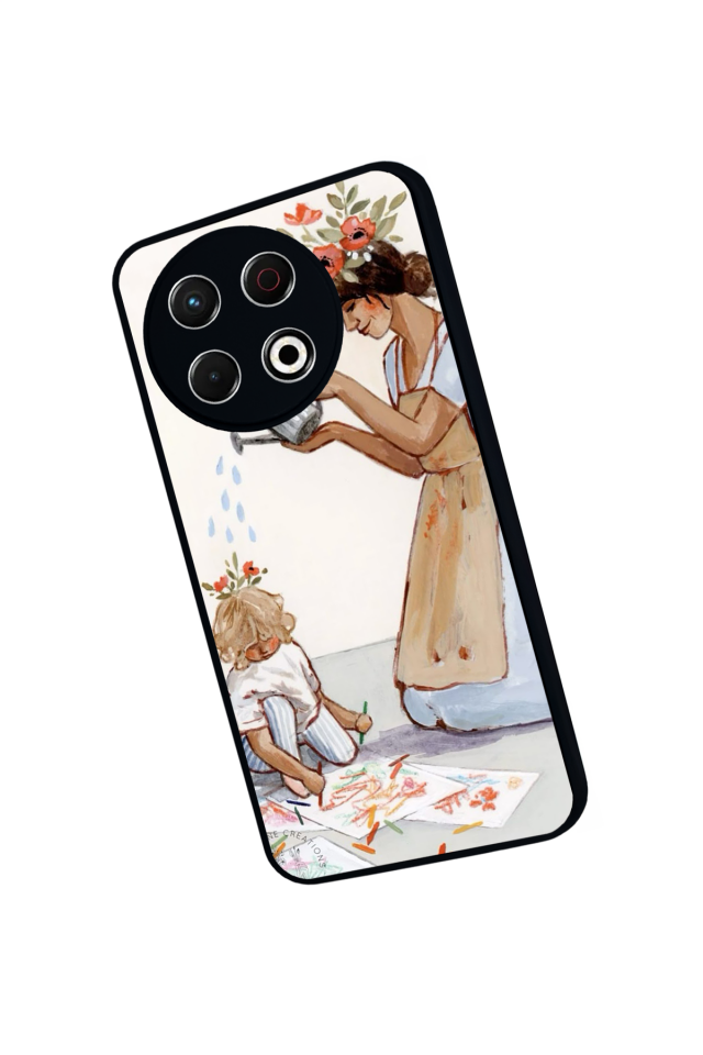 Tecno Spark 30 Pro Uyumlu Kalp Love Tasarımlı Glossy Premium Kılıf