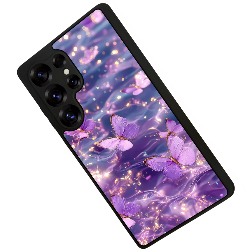 Samsung Galaxy S25 Ultra Uyumlu Kelebek Tasarımlı Glossy Premium Kılıf