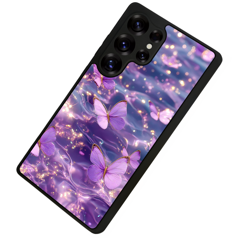 Samsung Galaxy S25 Ultra Uyumlu Kelebek Tasarımlı Glossy Premium Kılıf