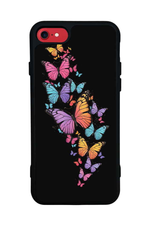 iPhone 8 Uyumlu Kelebek Tasarımlı Glossy Premium Kılıf