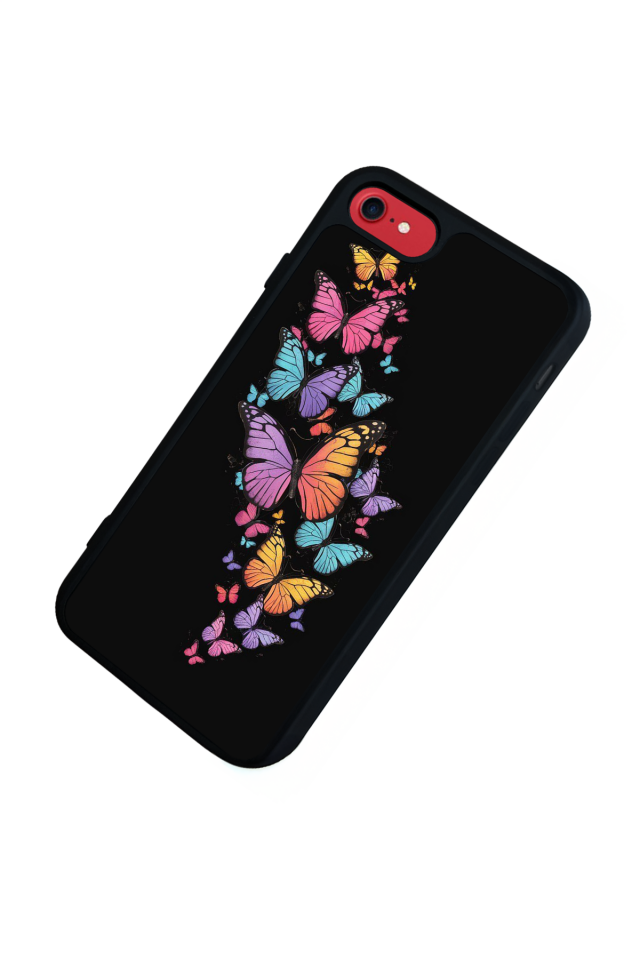 iPhone 8 Uyumlu Kelebek Tasarımlı Glossy Premium Kılıf