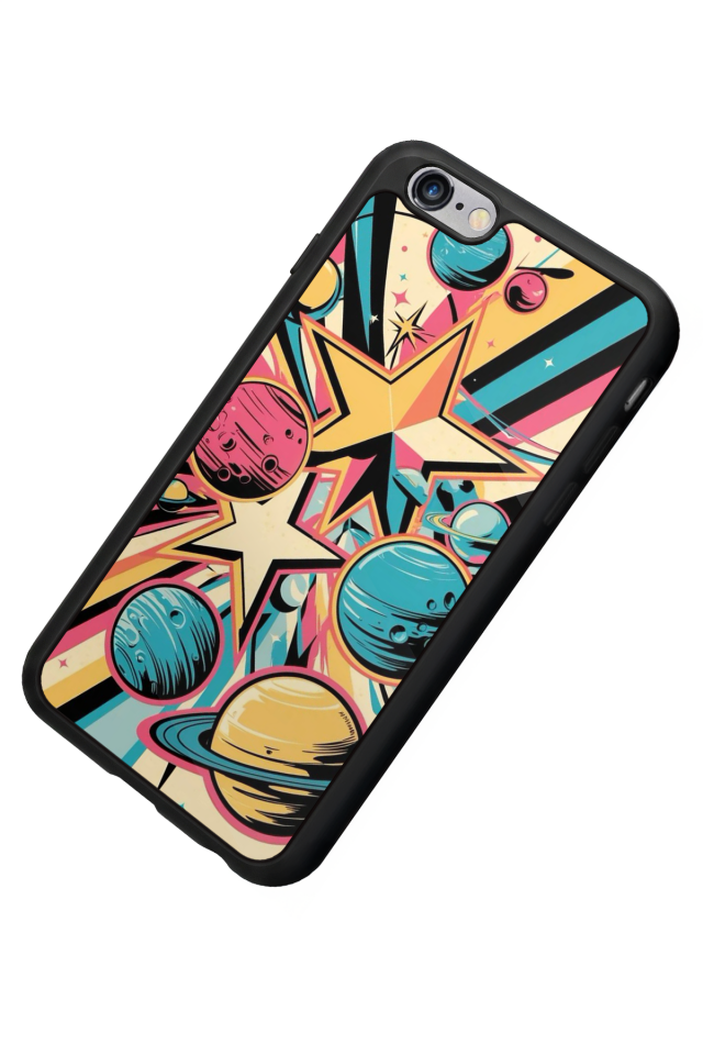 iPhone 6s Plus Uyumlu Uzay Tasarımlı Glossy Premium Kılıf