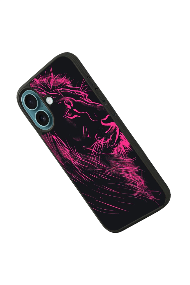 iPhone 16 Uyumlu Aslan Tasarımlı Glossy Premium Kılıf