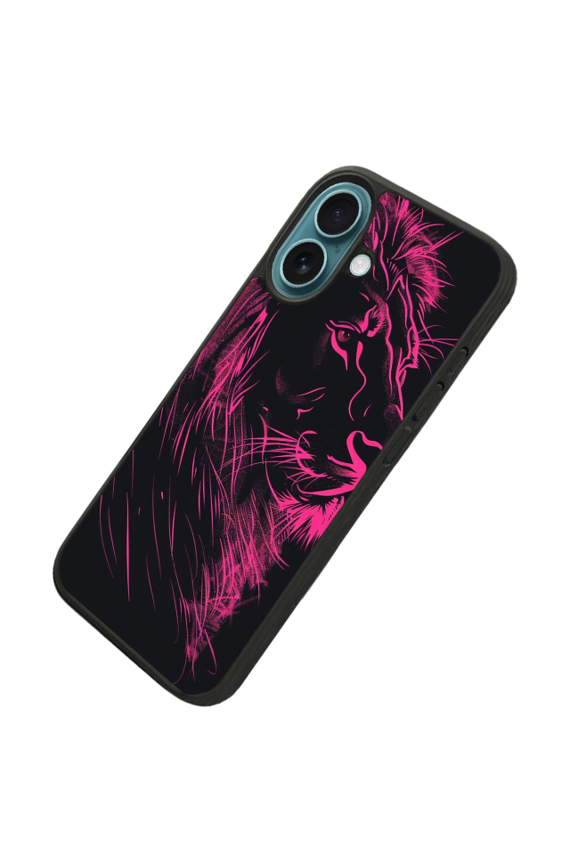 iPhone 16 Uyumlu Aslan Tasarımlı Glossy Premium Kılıf