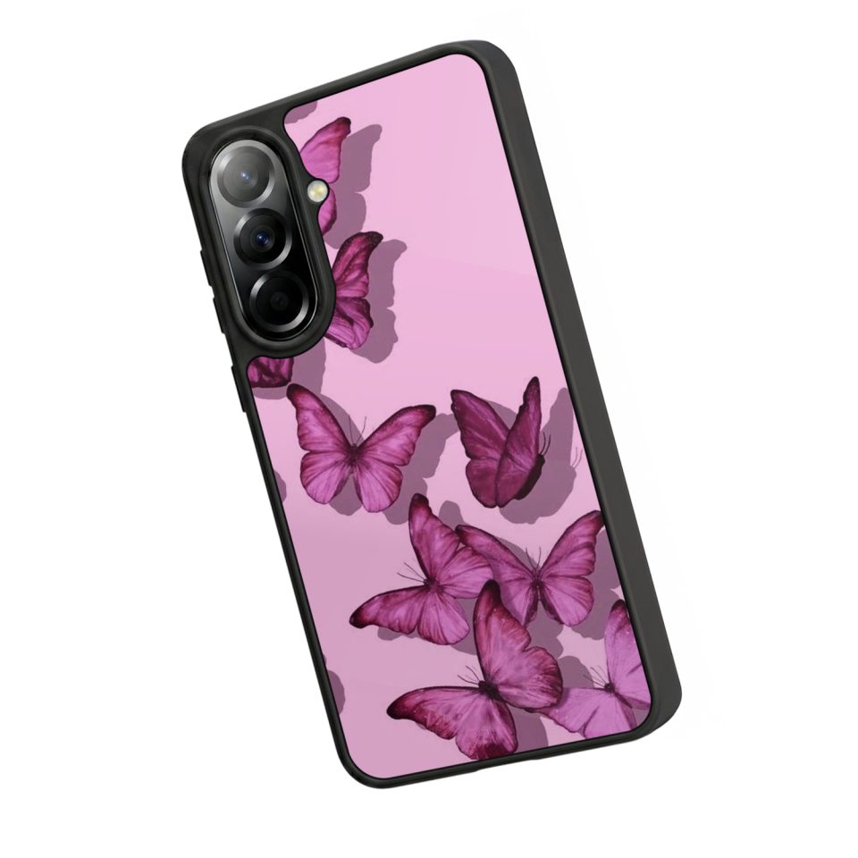 Samsung Galaxy A57 Uyumlu Kelebek Tasarımlı Glossy Premium Kılıf