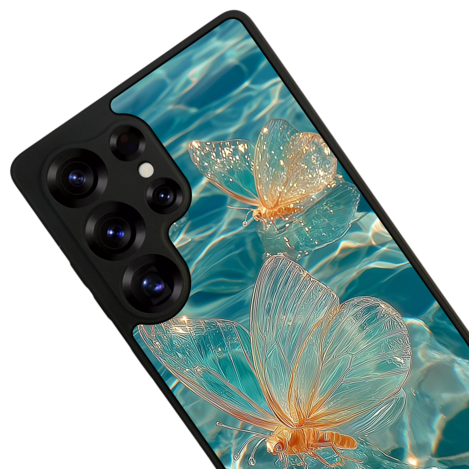 Samsung Galaxy S25 Ultra Uyumlu Kelebek Tasarımlı Glossy Premium Kılıf