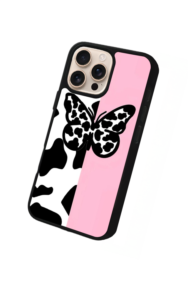 iPhone 15 Pro Uyumlu Kelebek Tasarımlı Glossy Premium Kılıf