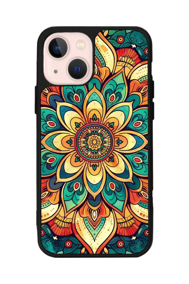 iPhone 15 Uyumlu Mandala Tasarımlı Glossy Premium Kılıf