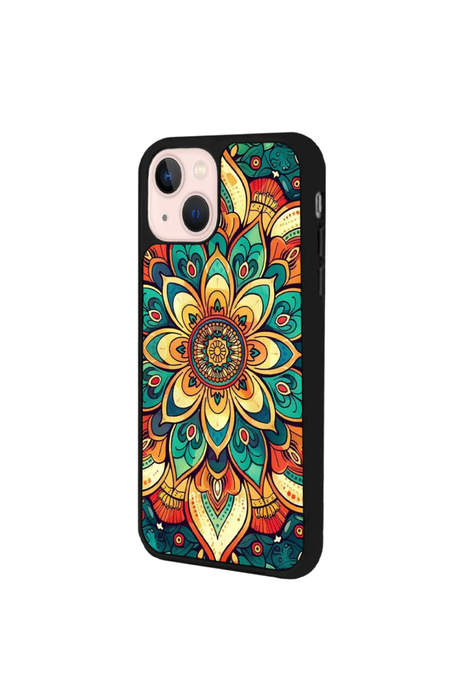 iPhone 15 Uyumlu Mandala Tasarımlı Glossy Premium Kılıf