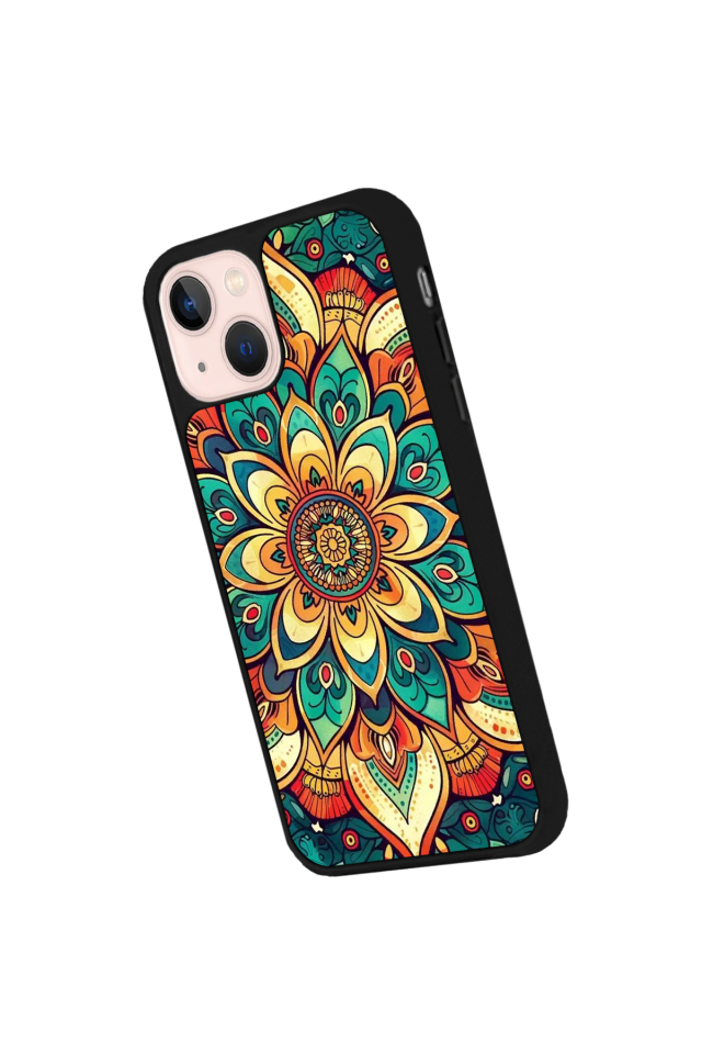 iPhone 15 Uyumlu Mandala Tasarımlı Glossy Premium Kılıf