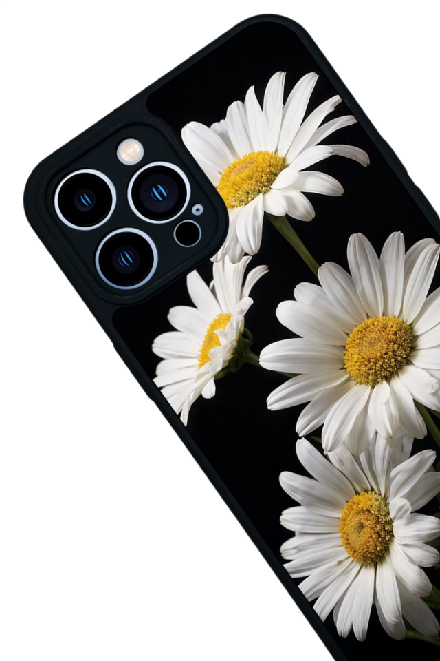iPhone 12 Pro Max Uyumlu Papatya Tasarımlı Glossy Premium Kılıf