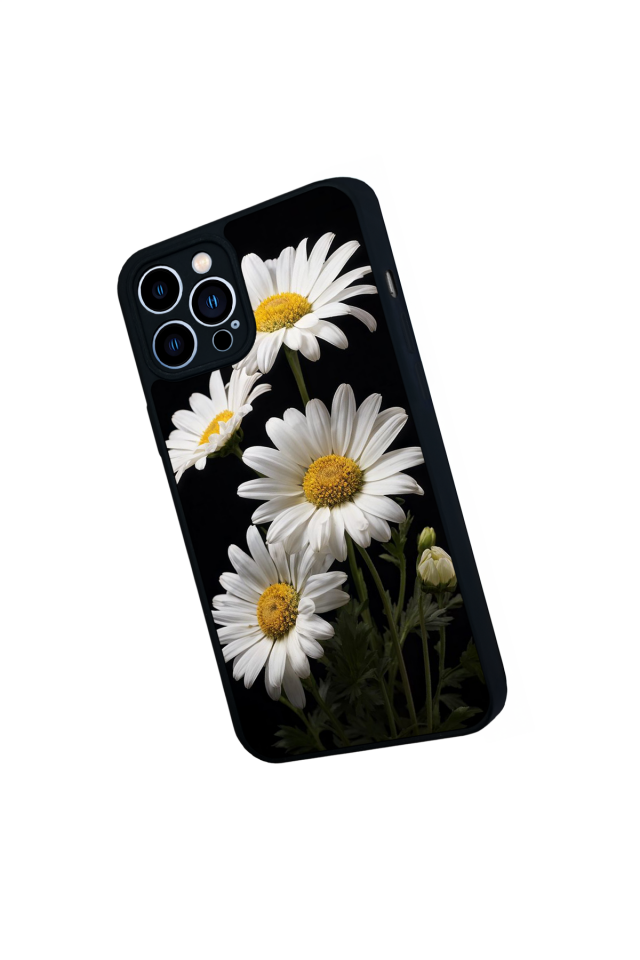 iPhone 12 Pro Max Uyumlu Papatya Tasarımlı Glossy Premium Kılıf