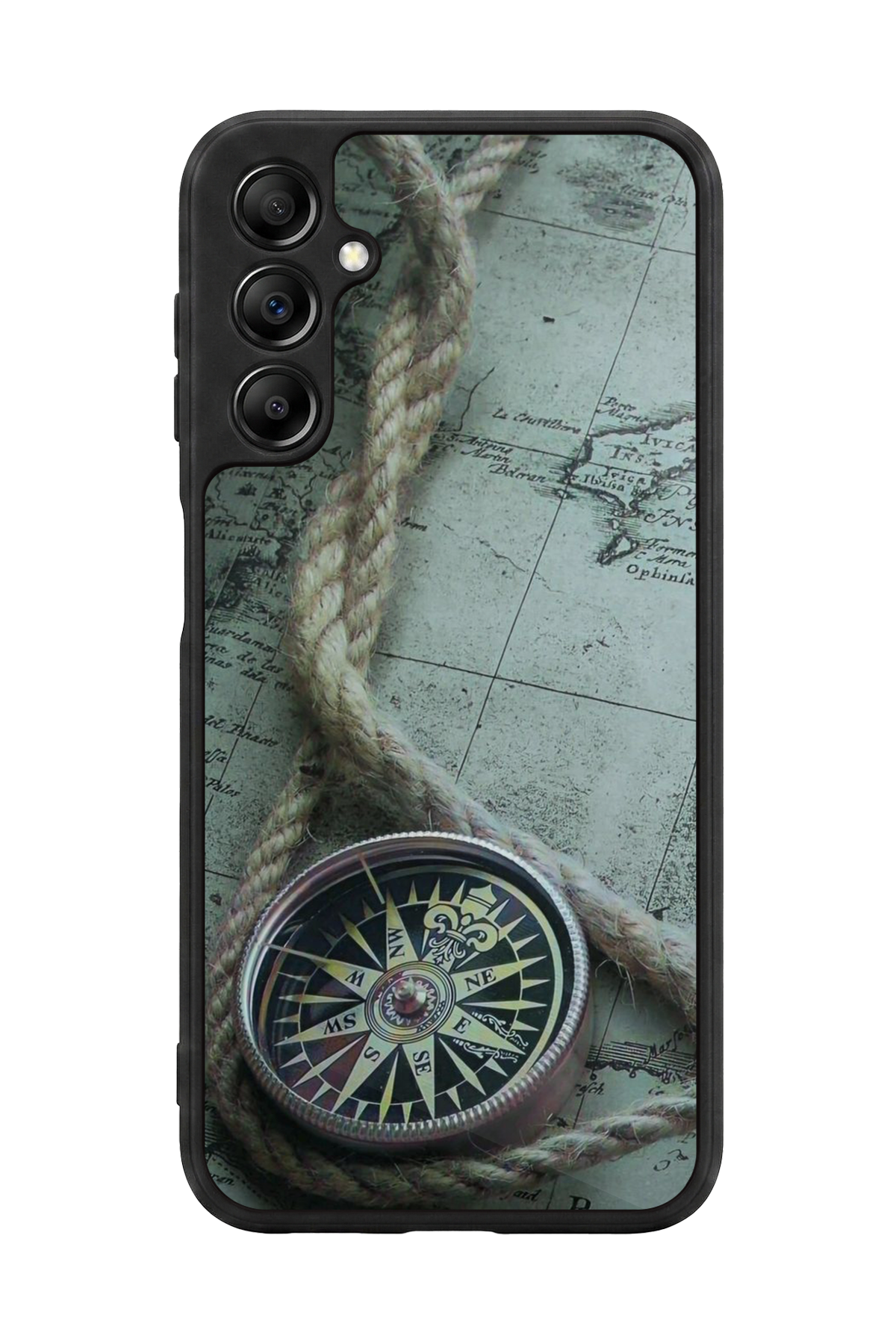 Samsung Galaxy A14 Uyumlu Pusula Tasarımlı Glossy Premium Kılıf