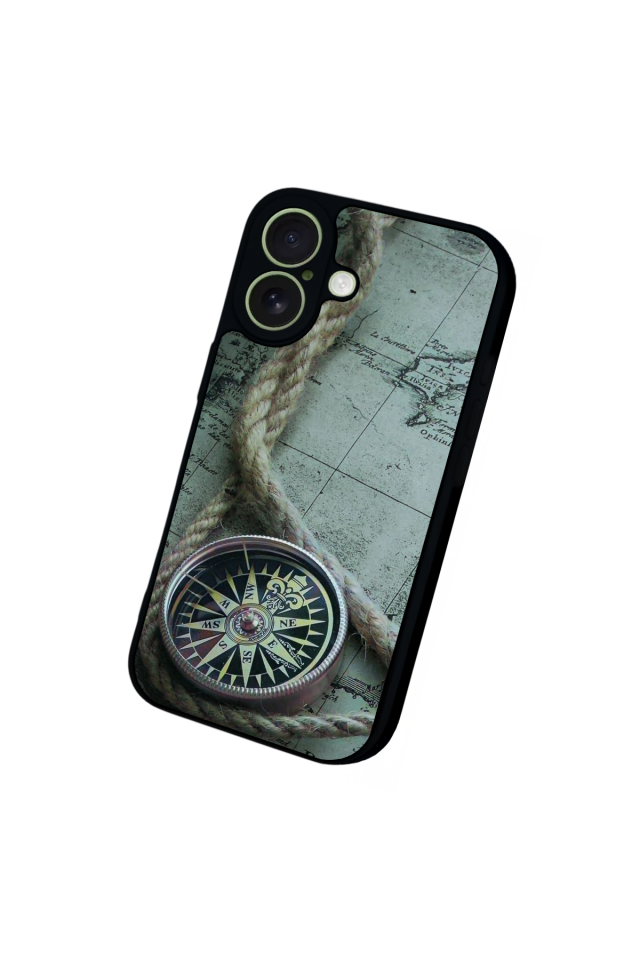 iPhone 17 Uyumlu Pusula Tasarımlı Glossy Premium Kılıf