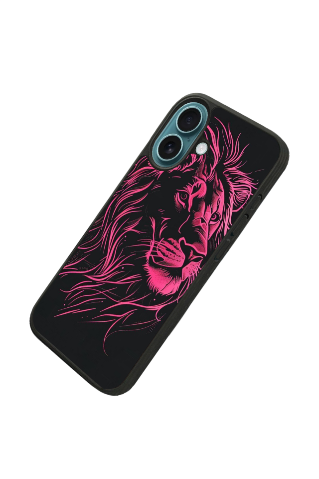 iPhone 16 Uyumlu Aslan Tasarımlı Glossy Premium Kılıf