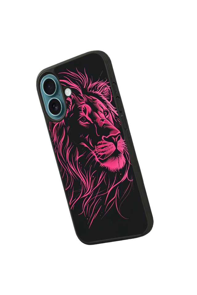 iPhone 16 Uyumlu Aslan Tasarımlı Glossy Premium Kılıf