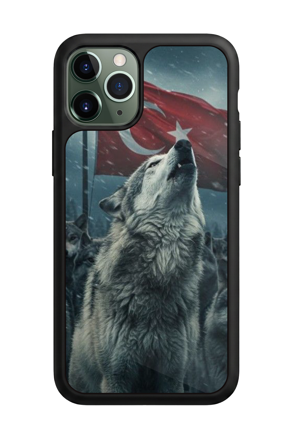 iPhone 11 Pro Uyumlu Bozkurt Tasarımlı Glossy Premium Kılıf