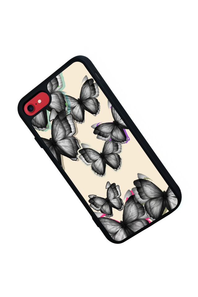 iPhone 8 Uyumlu Kelebek Tasarımlı Glossy Premium Kılıf
