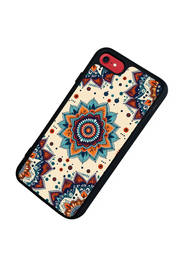 iPhone SE Uyumlu Mandaal Tasarımlı Glossy Premium Kılıf