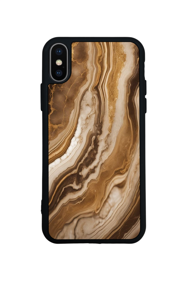 iPhone X/ XS Uyumlu Mermer Marble Tasarımlı Glossy Premium Kılıf