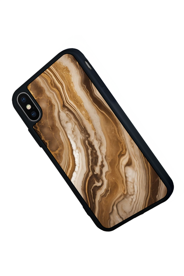 iPhone X/ XS Uyumlu Mermer Marble Tasarımlı Glossy Premium Kılıf