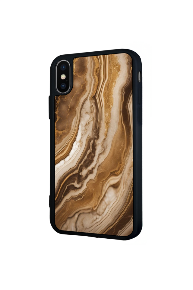 iPhone X/ XS Uyumlu Mermer Marble Tasarımlı Glossy Premium Kılıf