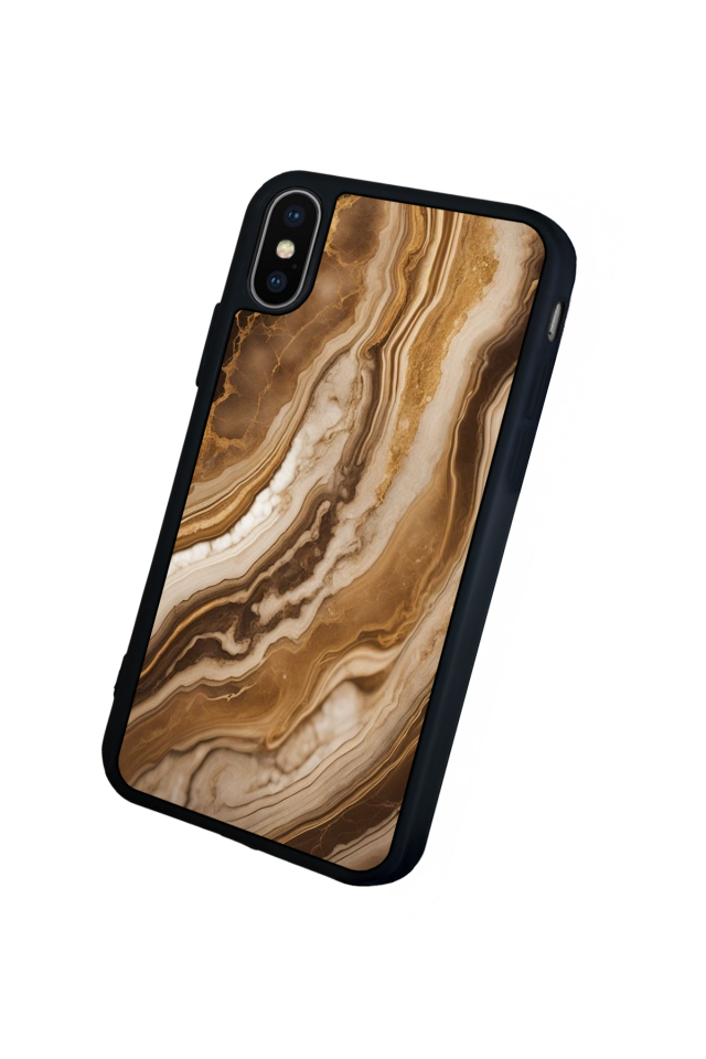 iPhone X/ XS Uyumlu Mermer Marble Tasarımlı Glossy Premium Kılıf