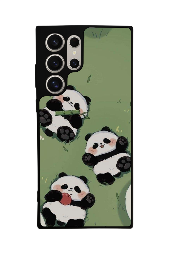 Samsung Galaxy S22 Ultra Uyumlu Panda Tasarımlı Glossy Premium Kılıf