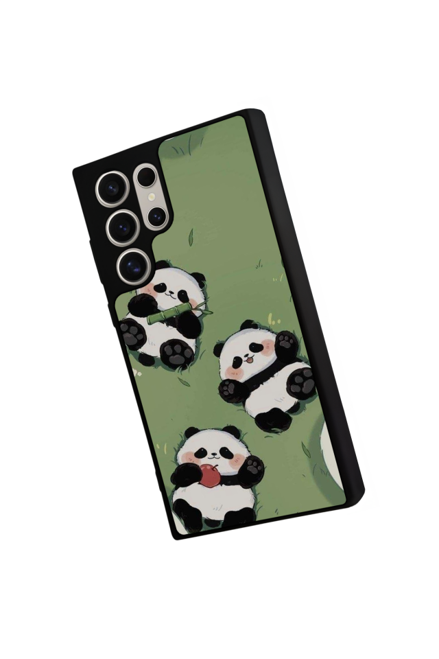 Samsung Galaxy S22 Ultra Uyumlu Panda Tasarımlı Glossy Premium Kılıf
