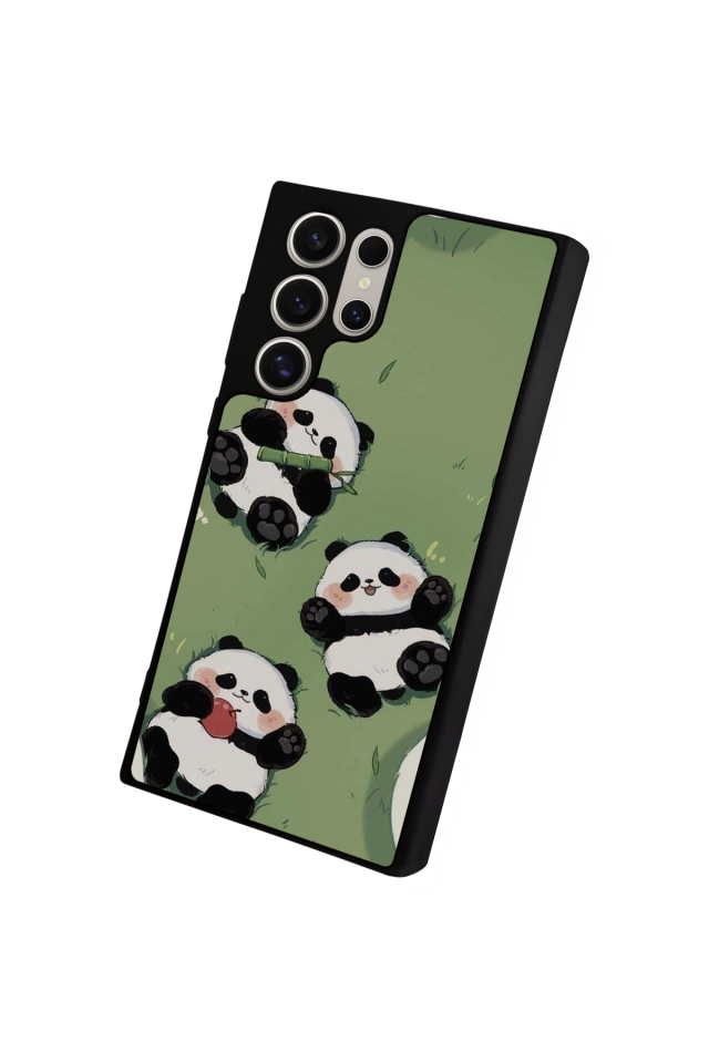 Samsung Galaxy S22 Ultra Uyumlu Panda Tasarımlı Glossy Premium Kılıf