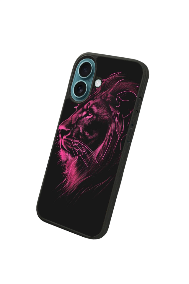 iPhone 16 Uyumlu Aslan Tasarımlı Glossy Premium Kılıf