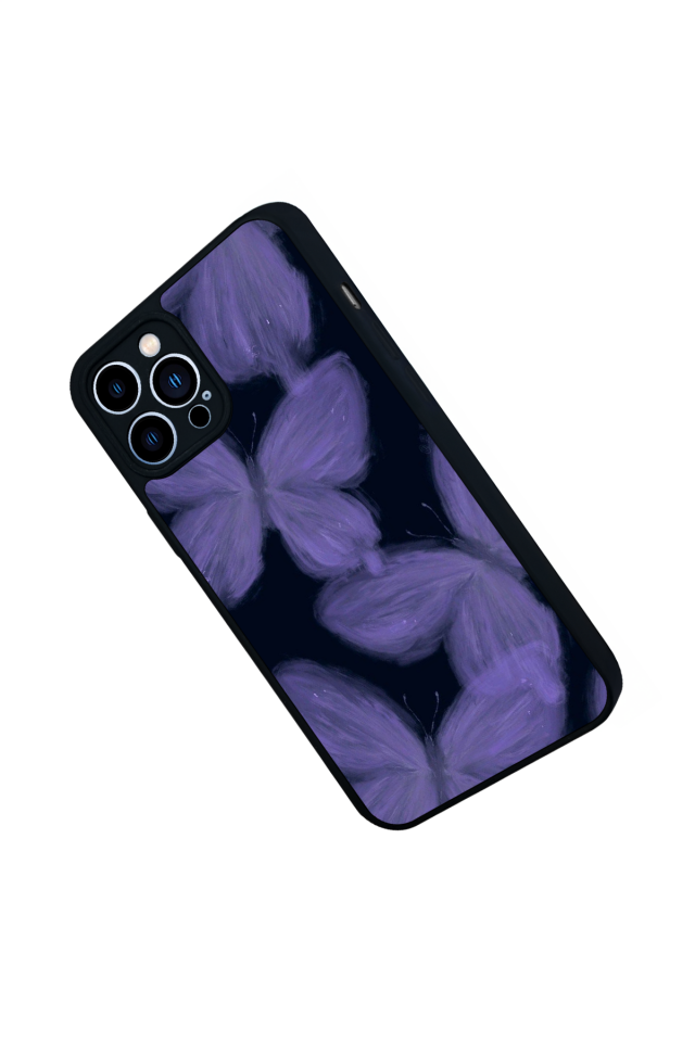 iPhone 12 Pro Max Uyumlu Kelebek Tasarımlı Glossy Premium Kılıf