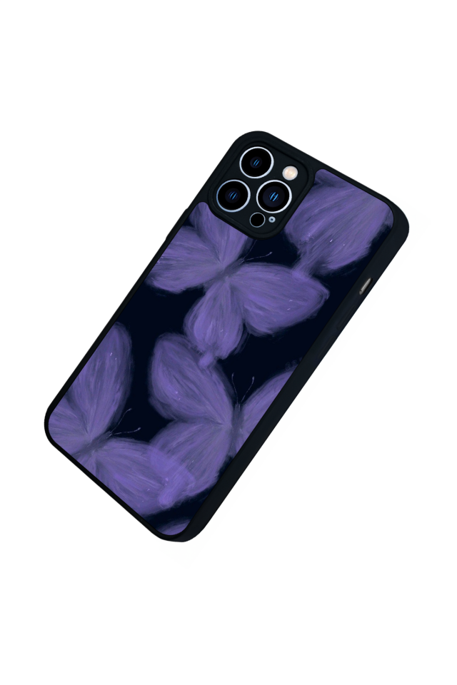 iPhone 12 Pro Max Uyumlu Kelebek Tasarımlı Glossy Premium Kılıf