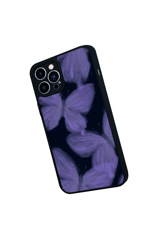 iPhone 12 Pro Max Uyumlu Kelebek Tasarımlı Glossy Premium Kılıf